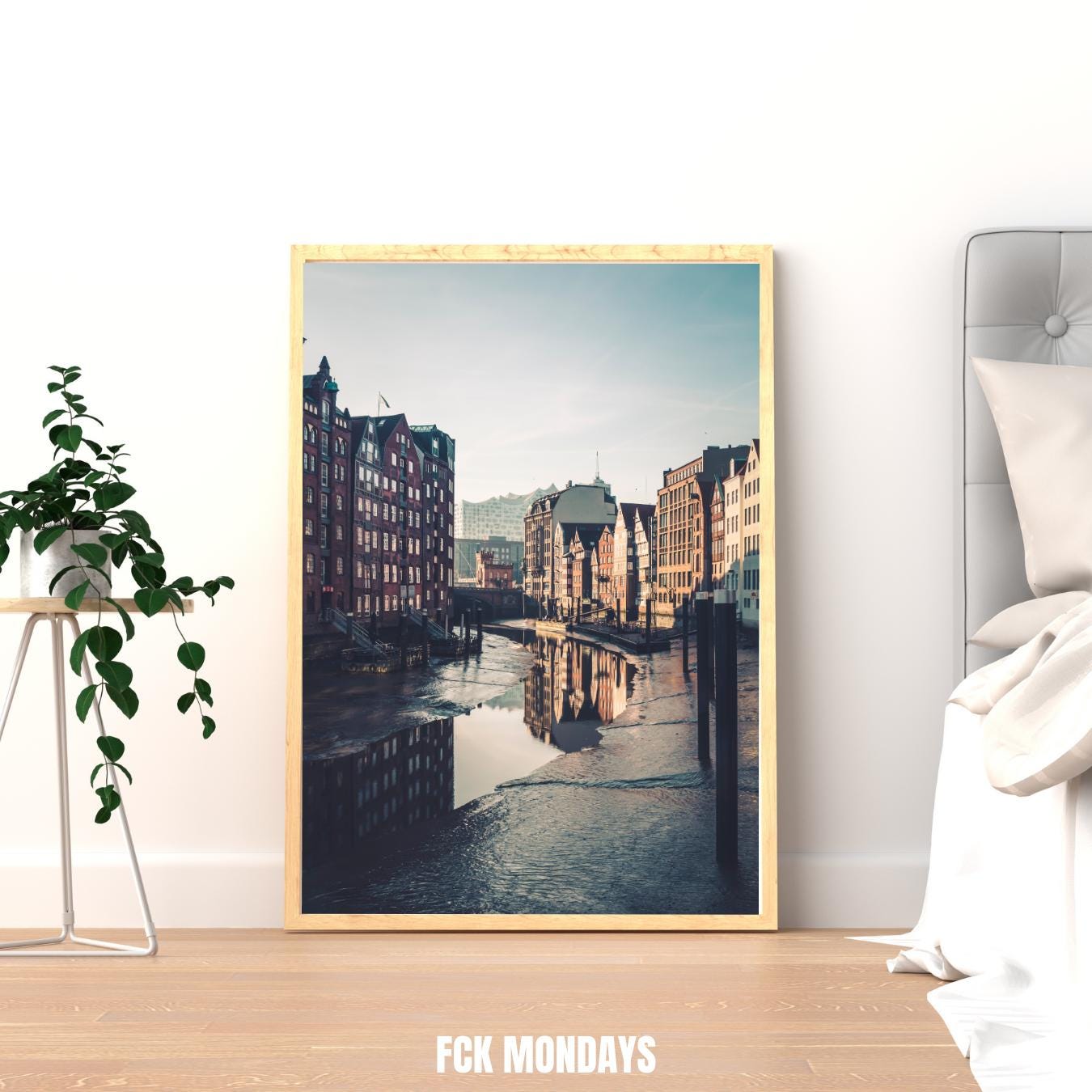 Hamburg Speicherstadt bei Ebbe Poster | Historische Speicher | Elbe Fleet Fotokunst | Hanseatische Architektur | Hansestadt Wandbild
