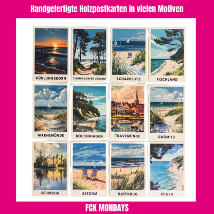 Ostsee Holz Postkarten
