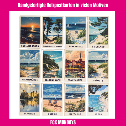 Ostsee Holz Postkarten