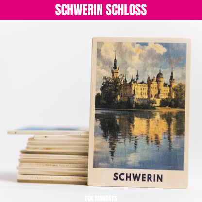 Schwerin Schloss Holzpostkarte