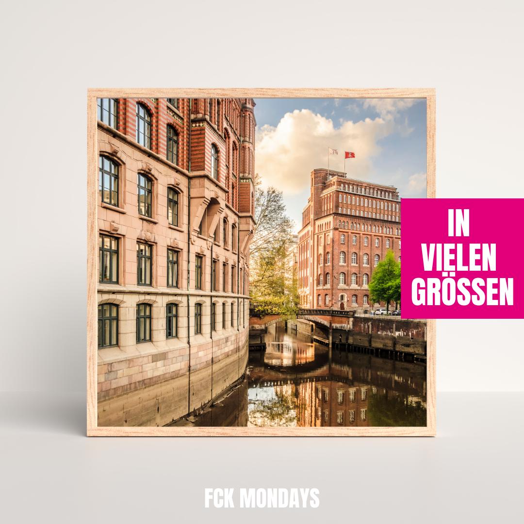 Hamburg Nikolaifleet Trostbrücke Poster | Historische Speicherstadt | Fleet Elbe | Hanseatische Architektur | Hamburg Altstadt Fotografie