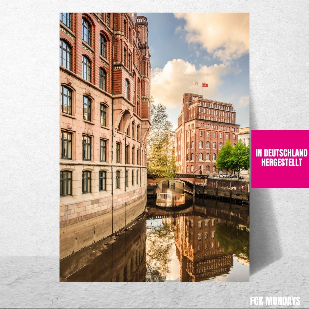 Hamburg Nikolaifleet Trostbrücke Poster | Historische Speicherstadt | Fleet Elbe | Hanseatische Architektur | Hamburg Altstadt Fotografie