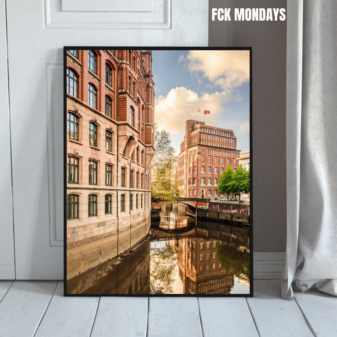 Hamburg Nikolaifleet Trostbrücke Poster | Historische Speicherstadt | Fleet Elbe | Hanseatische Architektur | Hamburg Altstadt Fotografie