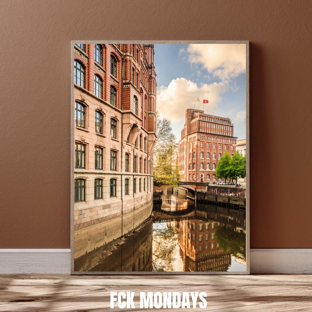 Hamburg Nikolaifleet Trostbrücke Poster | Historische Speicherstadt | Fleet Elbe | Hanseatische Architektur | Hamburg Altstadt Fotografie