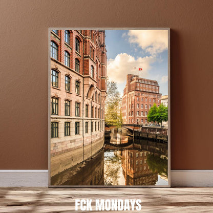 Hamburg Nikolaifleet Trostbrücke Poster | Historische Speicherstadt | Fleet Elbe | Hanseatische Architektur | Hamburg Altstadt Fotografie