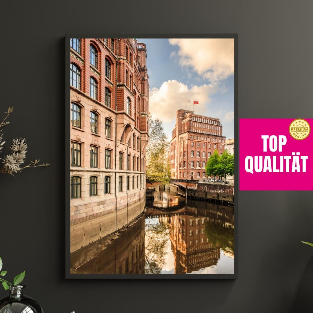 Hamburg Nikolaifleet Trostbrücke Poster | Historische Speicherstadt | Fleet Elbe | Hanseatische Architektur | Hamburg Altstadt Fotografie