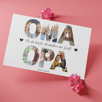 Grandma and Grandpa gift, birthday gift, Christmas gift, grandparents photo collage, personalized picture, grandchild gift