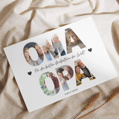 Grandma and Grandpa gift, birthday gift, Christmas gift, grandparents photo collage, personalized picture, grandchild gift