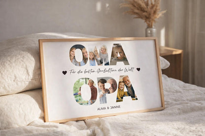 Grandma and Grandpa gift, birthday gift, Christmas gift, grandparents photo collage, personalized picture, grandchild gift