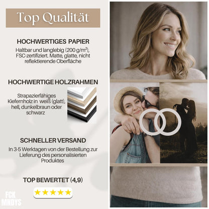 Personalized Wedding Gift, Engagement & Anniversary Present, Custom Couple Wall Art, Poster with Names Date Initials, “You” “Me” “Us”