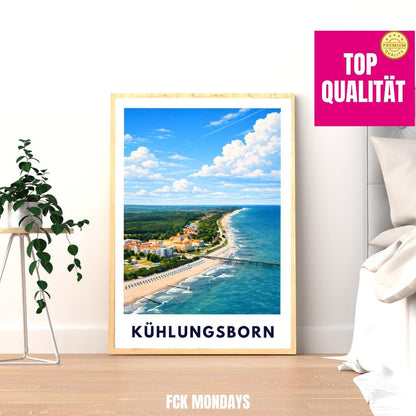 Kuehlungsborn Poster | Baltic Sea Beach Wall Art | Kuehlungsborn Pier | Mecklenburg Vorpommern Coast | Baltic Sea Seaside Resorts Wall Art