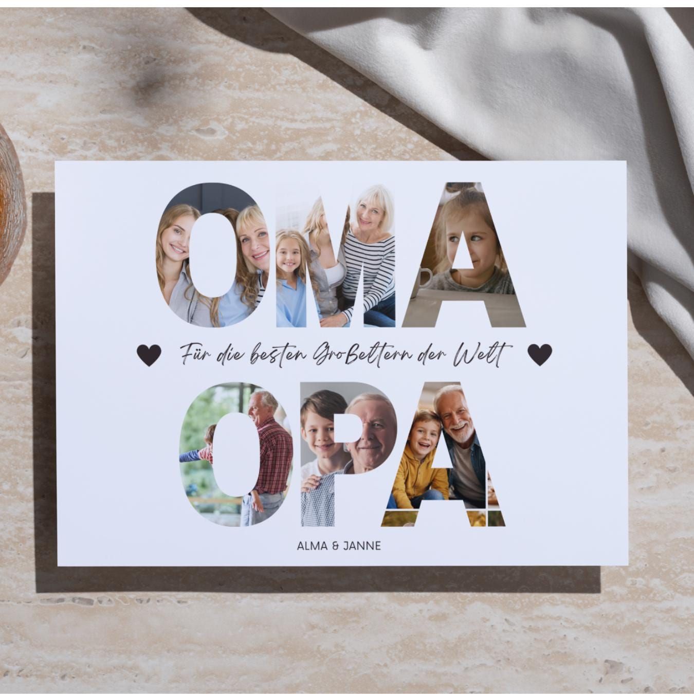 Grandma and Grandpa gift, birthday gift, Christmas gift, grandparents photo collage, personalized picture, grandchild gift