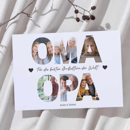 Grandma and Grandpa gift, birthday gift, Christmas gift, grandparents photo collage, personalized picture, grandchild gift