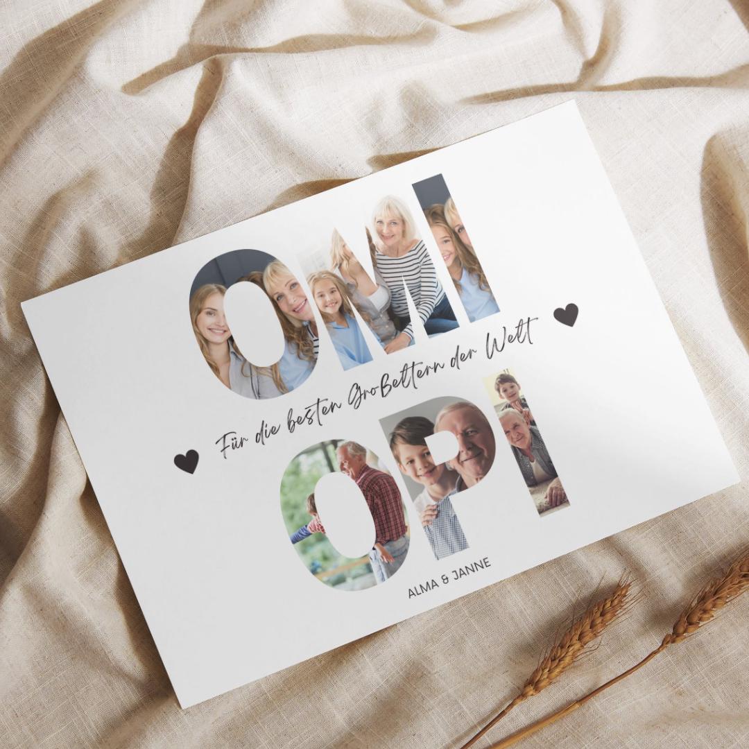 Grandma and Grandpa gift, birthday gift, Christmas gift, grandparents photo collage, personalized picture, grandchild gift