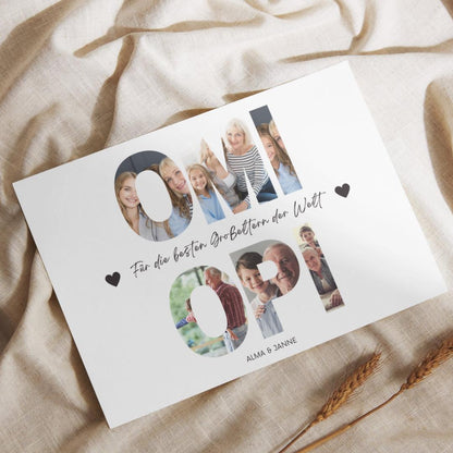 Grandma and Grandpa gift, birthday gift, Christmas gift, grandparents photo collage, personalized picture, grandchild gift