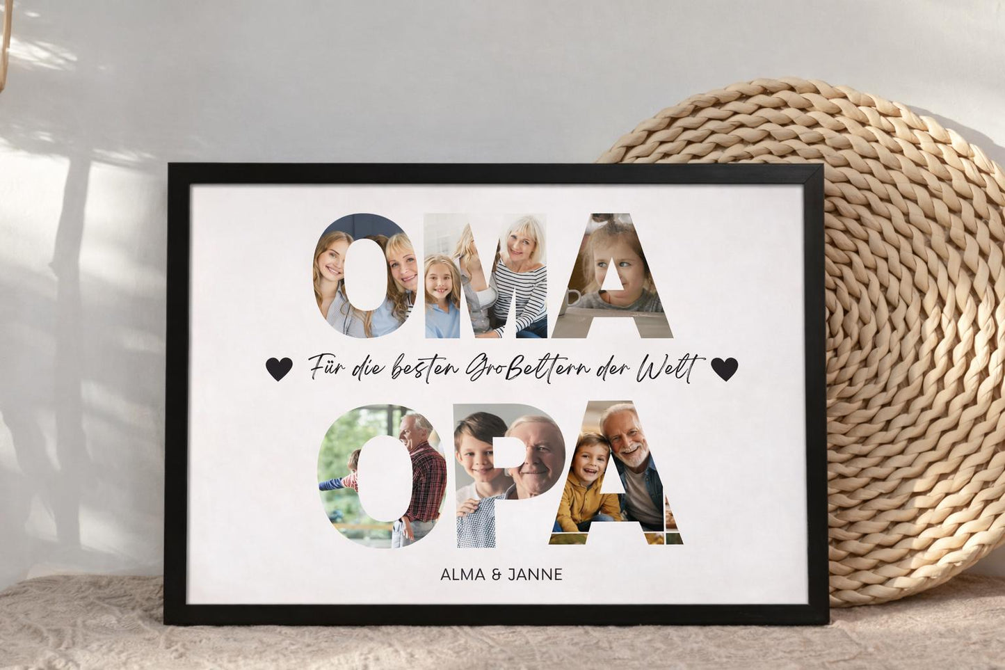 Grandma and Grandpa gift, birthday gift, Christmas gift, grandparents photo collage, personalized picture, grandchild gift