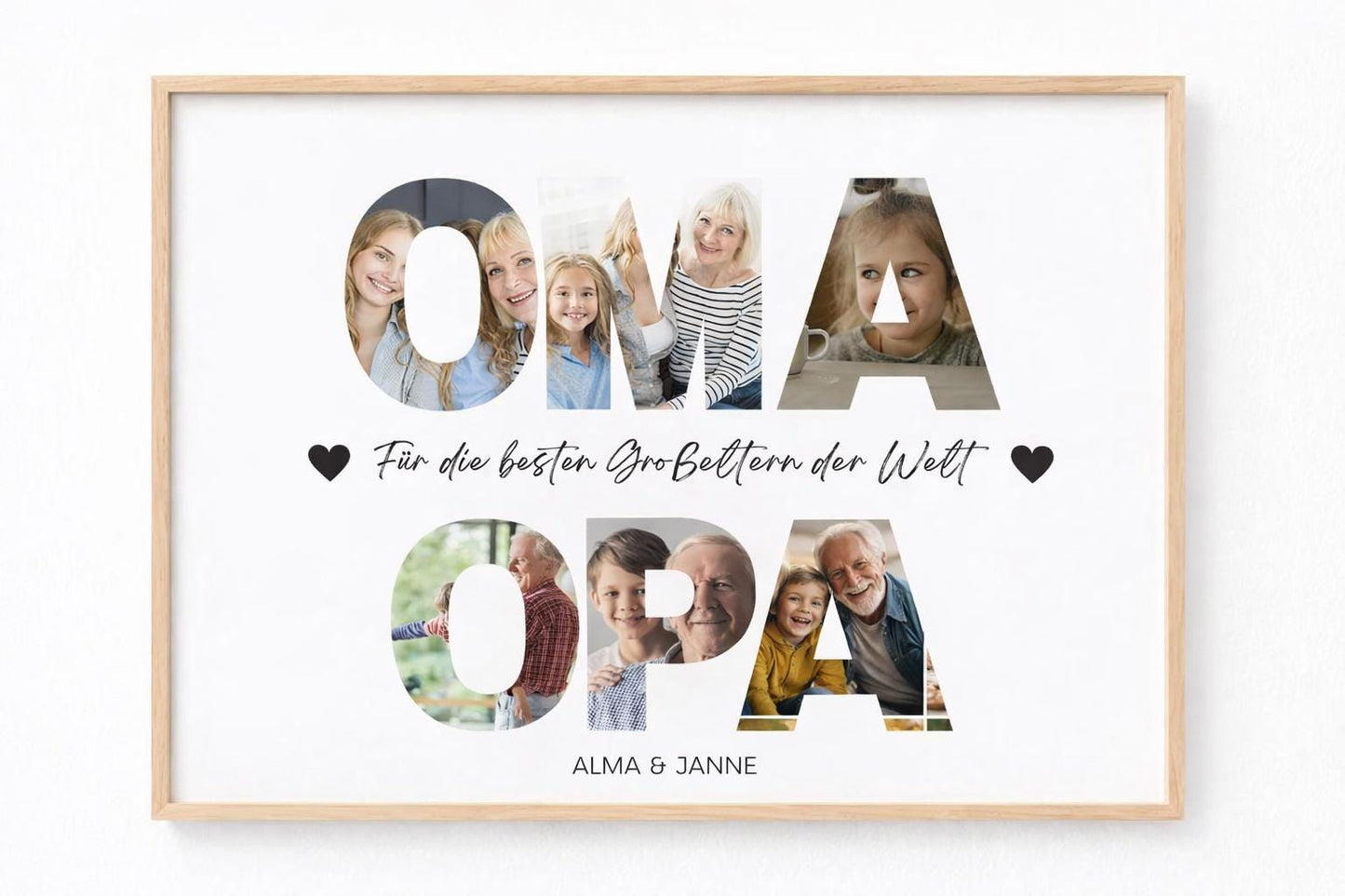 Grandma and Grandpa gift, birthday gift, Christmas gift, grandparents photo collage, personalized picture, grandchild gift