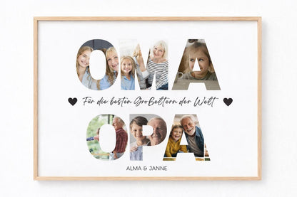Grandma and Grandpa gift, birthday gift, Christmas gift, grandparents photo collage, personalized picture, grandchild gift