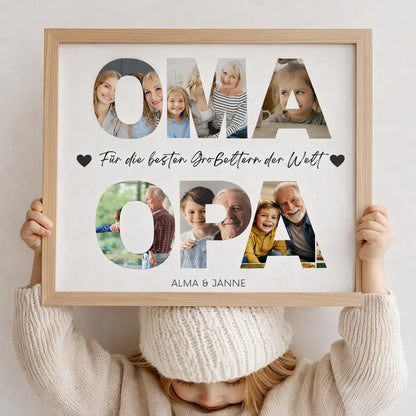 Grandma and Grandpa gift, birthday gift, Christmas gift, grandparents photo collage, personalized picture, grandchild gift
