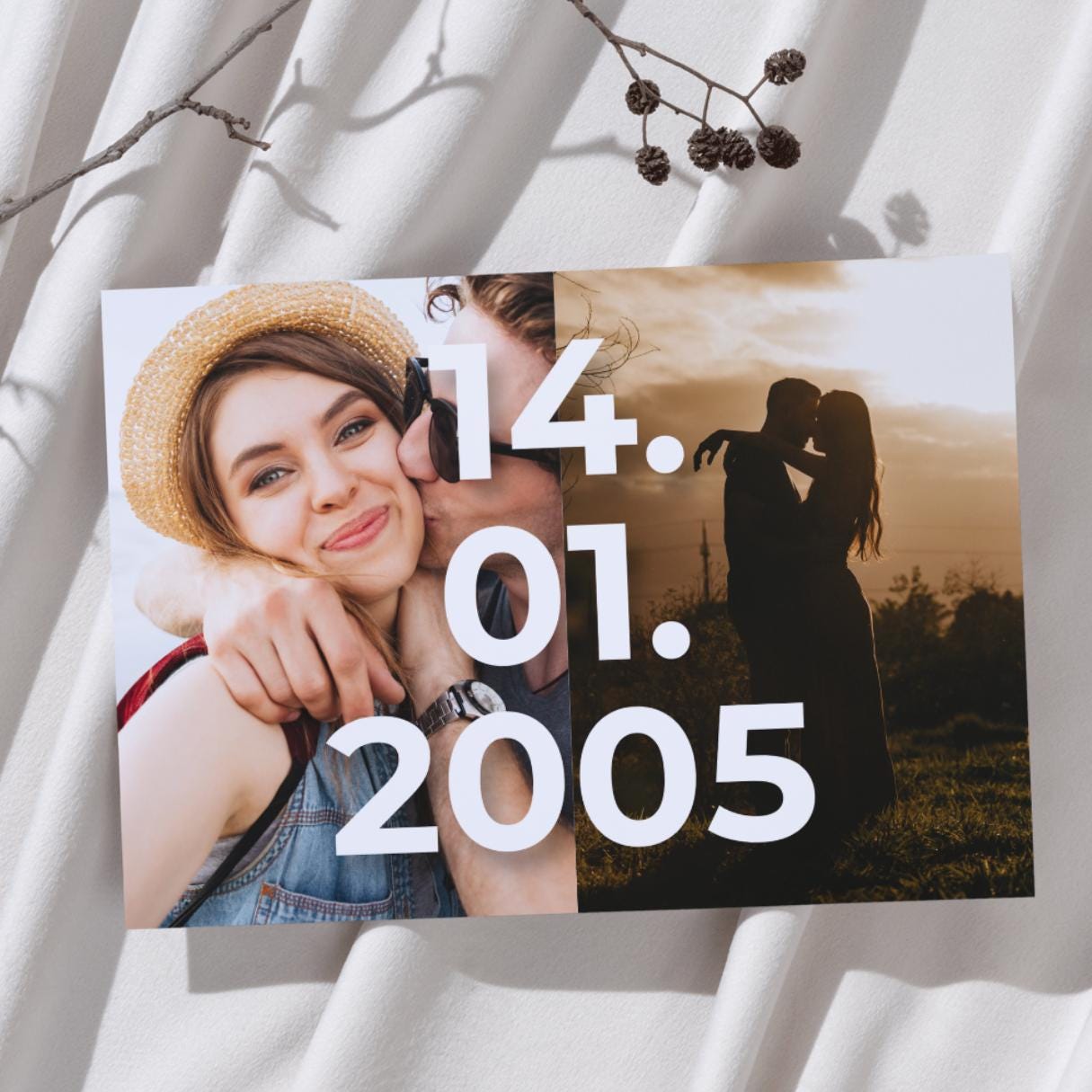 Personalized Wedding Gift, Engagement & Anniversary Present, Custom Couple Wall Art, Poster with Names Date Initials, “You” “Me” “Us”