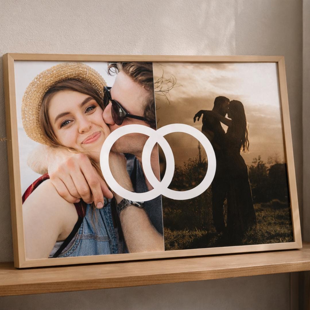 Personalized Wedding Gift, Engagement & Anniversary Present, Custom Couple Wall Art, Poster with Names Date Initials, “You” “Me” “Us”