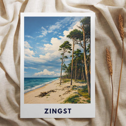 Zingst West Beach Poster | Baltic Sea Beach Wall Art | Mecklenburg-Western Coast | Nordic Style Travel Poster | Fischland-Darss-Zingst Print