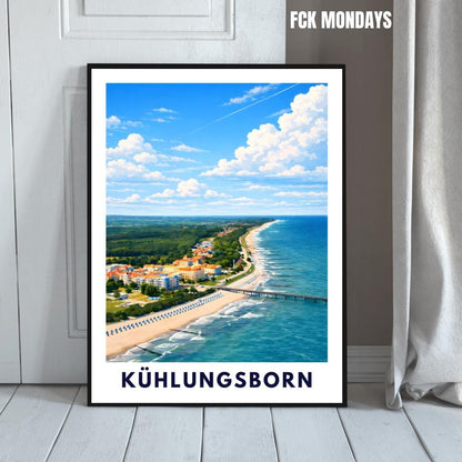 Kuehlungsborn Poster | Baltic Sea Beach Wall Art | Kuehlungsborn Pier | Mecklenburg Vorpommern Coast | Baltic Sea Seaside Resorts Wall Art