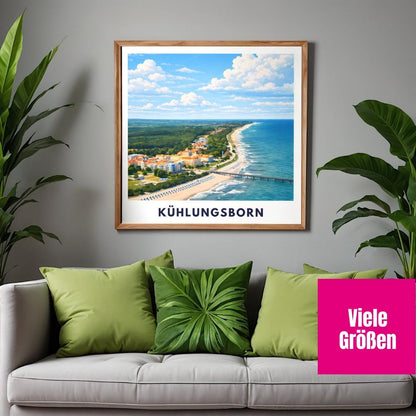 Kuehlungsborn Poster | Baltic Sea Beach Wall Art | Kuehlungsborn Pier | Mecklenburg Vorpommern Coast | Baltic Sea Seaside Resorts Wall Art