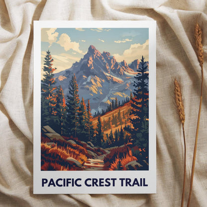 Pacific Crest Trail Poster | USA Hiking Print | Mountain Wall Art | National Park Gift | Adventure Decor | Trekking Poster | Outdoor Wallart