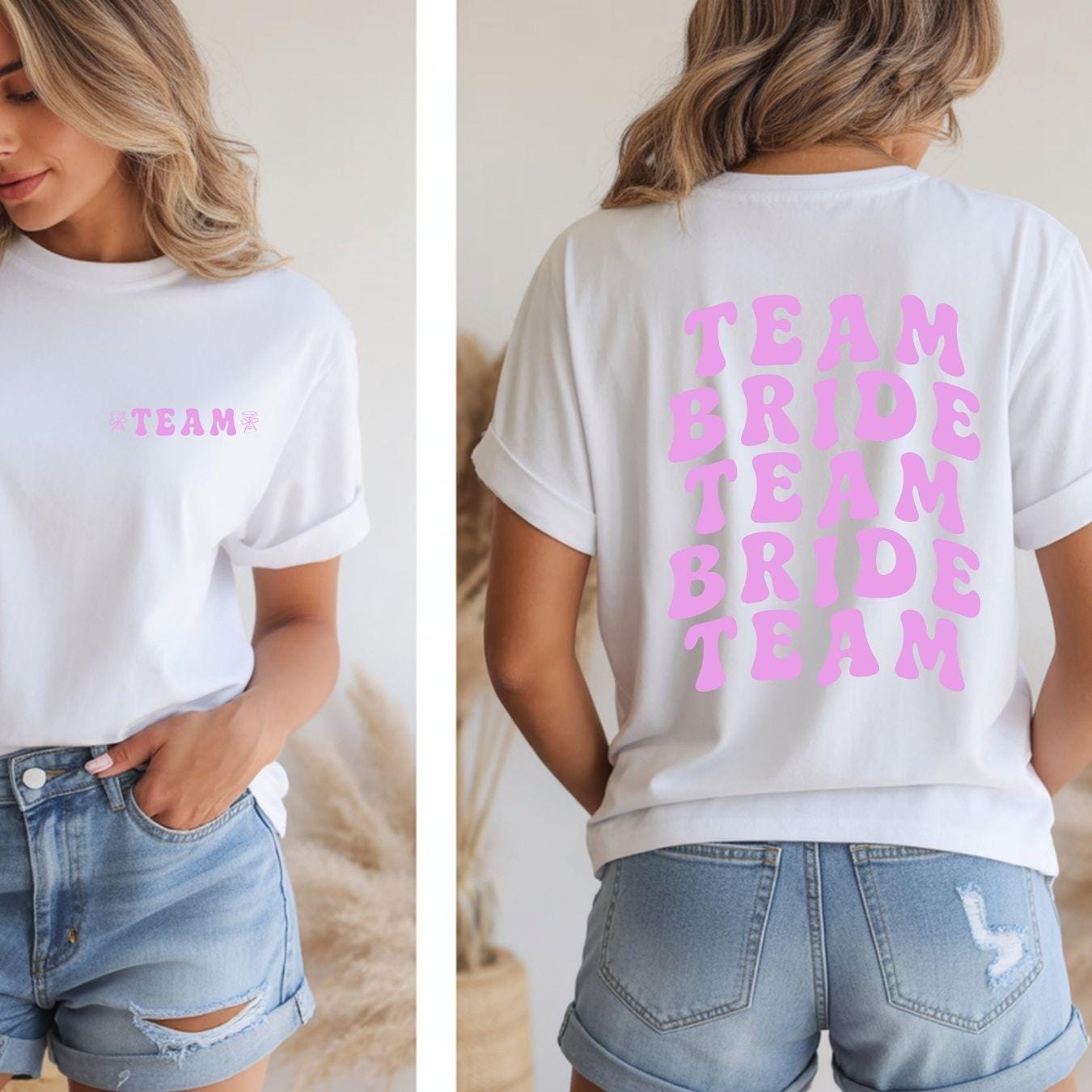 Team Bride Shirt with Back Print | Bachelorette Party Shirt | Bride Tribe Outfit | Bella Canvas 3001 | Bridal Party T-Shirt