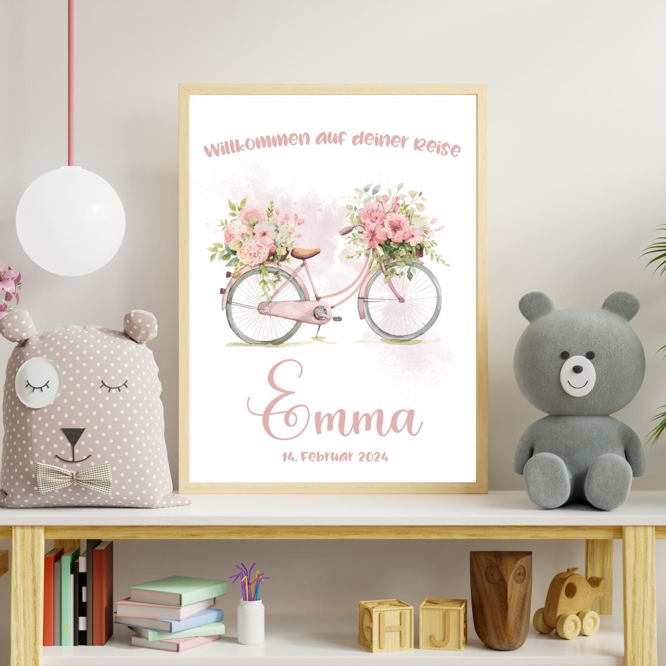 Personalized Baby Poster with Name & Date | Welcome to Your Journey | Baby Girl Birth Gift | Nursery Wall Art | Baptism Gift
