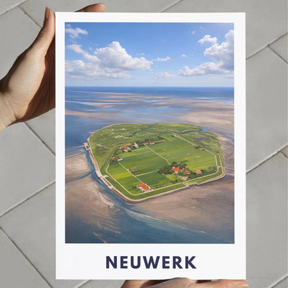 Neuwerk Poster | Neuwerk North Sea Island | Wadden Sea National Park Wall Art | Mudflat Hiking Print | Elbe Coastal Decor Gift