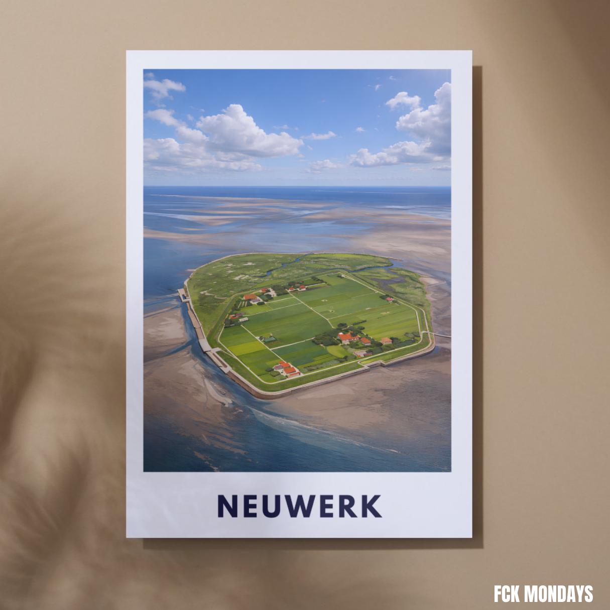 Neuwerk Poster | Neuwerk North Sea Island | Wadden Sea National Park Wall Art | Mudflat Hiking Print | Elbe Coastal Decor Gift