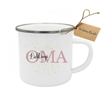Cup Mum Gift Mother's Day | Dad Father's Day | Grandma Grandpa Enamel Mug | Christmas Birthday Favourite Grandma Gift Idea Grandchildren