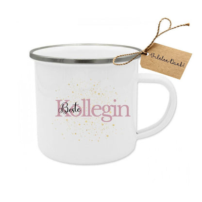 Best Colleague Mug Gift | Enamel Office Cup | Christmas Birthday Work Anniversary Gift Idea | Favorite Coworker Farewell Team Workplace