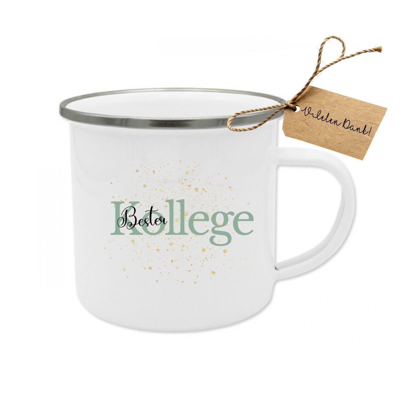 Best Colleague Mug Gift | Enamel Office Cup | Christmas Birthday Work Anniversary Gift Idea | Favorite Coworker Farewell Team Workplace