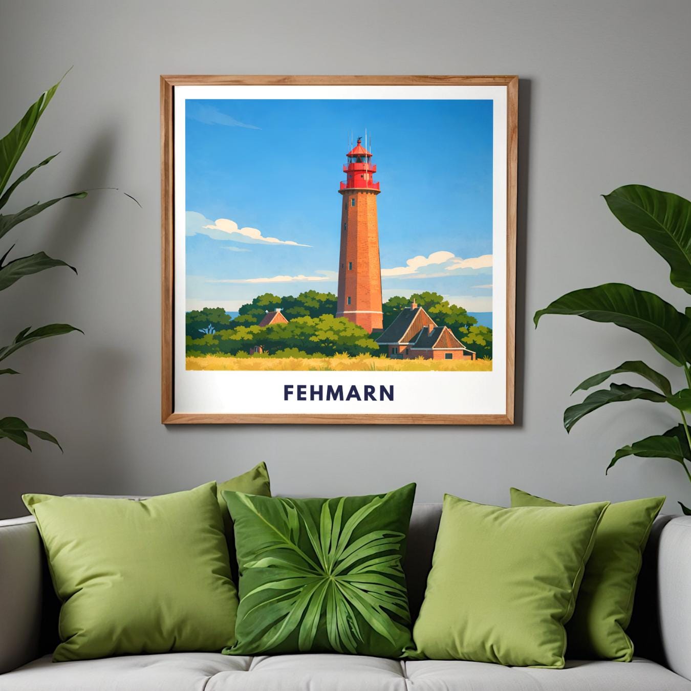 Fehmarn Flügge Lighthouse Poster | Baltic Sea Lighthouse | Fehmarn Island Coastal Poster | Maritime Baltic Decor Print | Coastal Wall Art