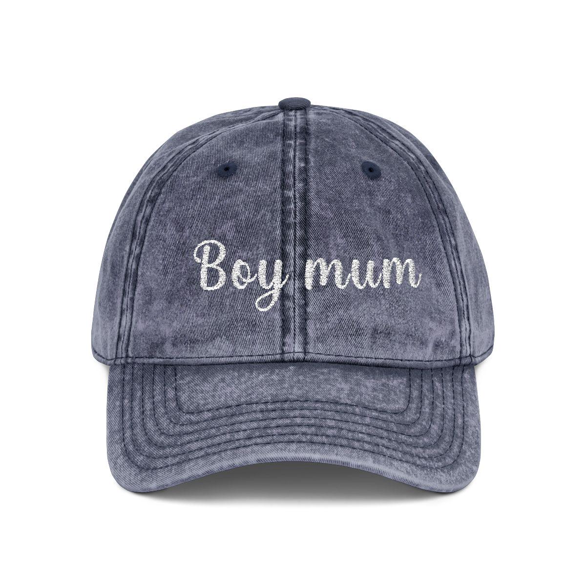 Boy Mum and Dad Vintage Cap | Embroidered Mom Hat | Gift for Boy Mom | Adjustable Cotton Baseball Cap | Mother’s Day & Christmas Gift mother
