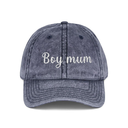Boy Mum and Dad Vintage Cap | Embroidered Mom Hat | Gift for Boy Mom | Adjustable Cotton Baseball Cap | Mother’s Day & Christmas Gift mother