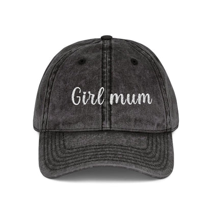 Girl Mum Vintage Cap | Embroidered Mom Hat | Gift for Girl Mom | Adjustable Cotton Baseball Cap | Mother’s Day & Christmas Gift Boy Mommy