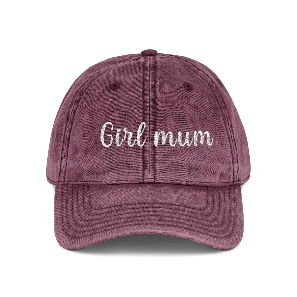 Girl Mum Vintage Cap | Embroidered Mom Hat | Gift for Girl Mom | Adjustable Cotton Baseball Cap | Mother’s Day & Christmas Gift Boy Mommy