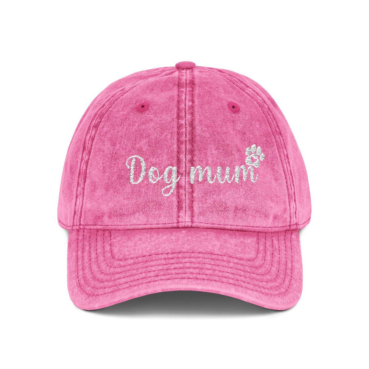 Dog Mum Vintage Cap | Embroidered Mom Hat | Gift for Dog mothers | Adjustable Cotton Baseball Cap | Mother’s Day & Christmas Dog Mommy