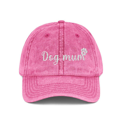 Dog Mum Vintage Cap | Embroidered Mom Hat | Gift for Dog mothers | Adjustable Cotton Baseball Cap | Mother’s Day & Christmas Dog Mommy
