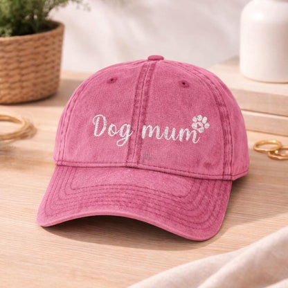 Dog Mum Vintage Cap | Embroidered Mom Hat | Gift for Dog mothers | Adjustable Cotton Baseball Cap | Mother’s Day & Christmas Dog Mommy