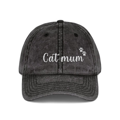 Cat Mum Vintage Cap | Embroidered Mom Hat | Gift for cat mothers | Adjustable Cotton Baseball Cap | Mother’s Day & Christmas cat Mommy