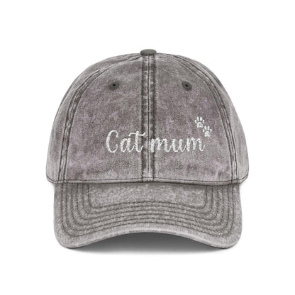 Cat Mum Vintage Cap | Embroidered Mom Hat | Gift for cat mothers | Adjustable Cotton Baseball Cap | Mother’s Day & Christmas cat Mommy