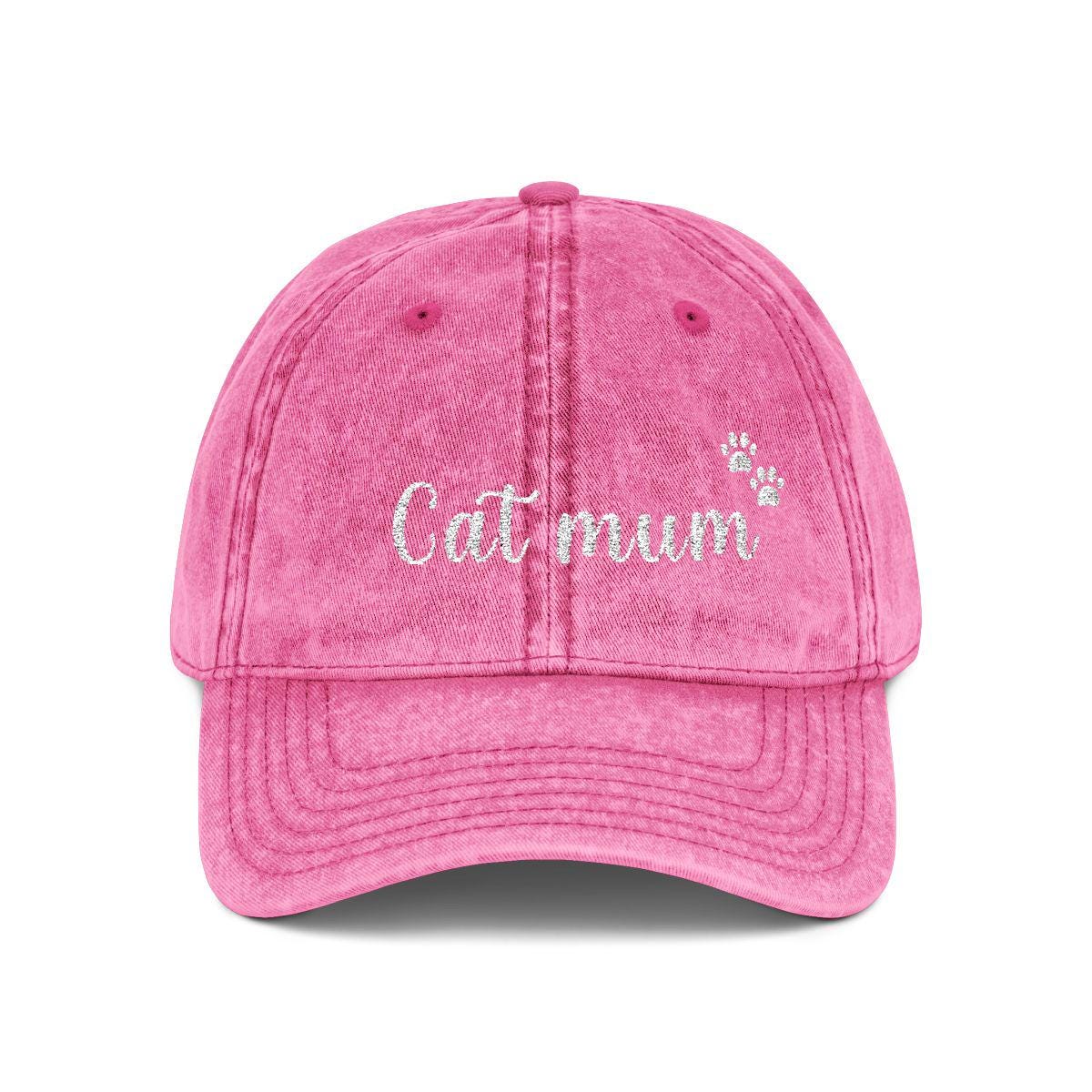 Cat Mum Vintage Cap | Embroidered Mom Hat | Gift for cat mothers | Adjustable Cotton Baseball Cap | Mother’s Day & Christmas cat Mommy