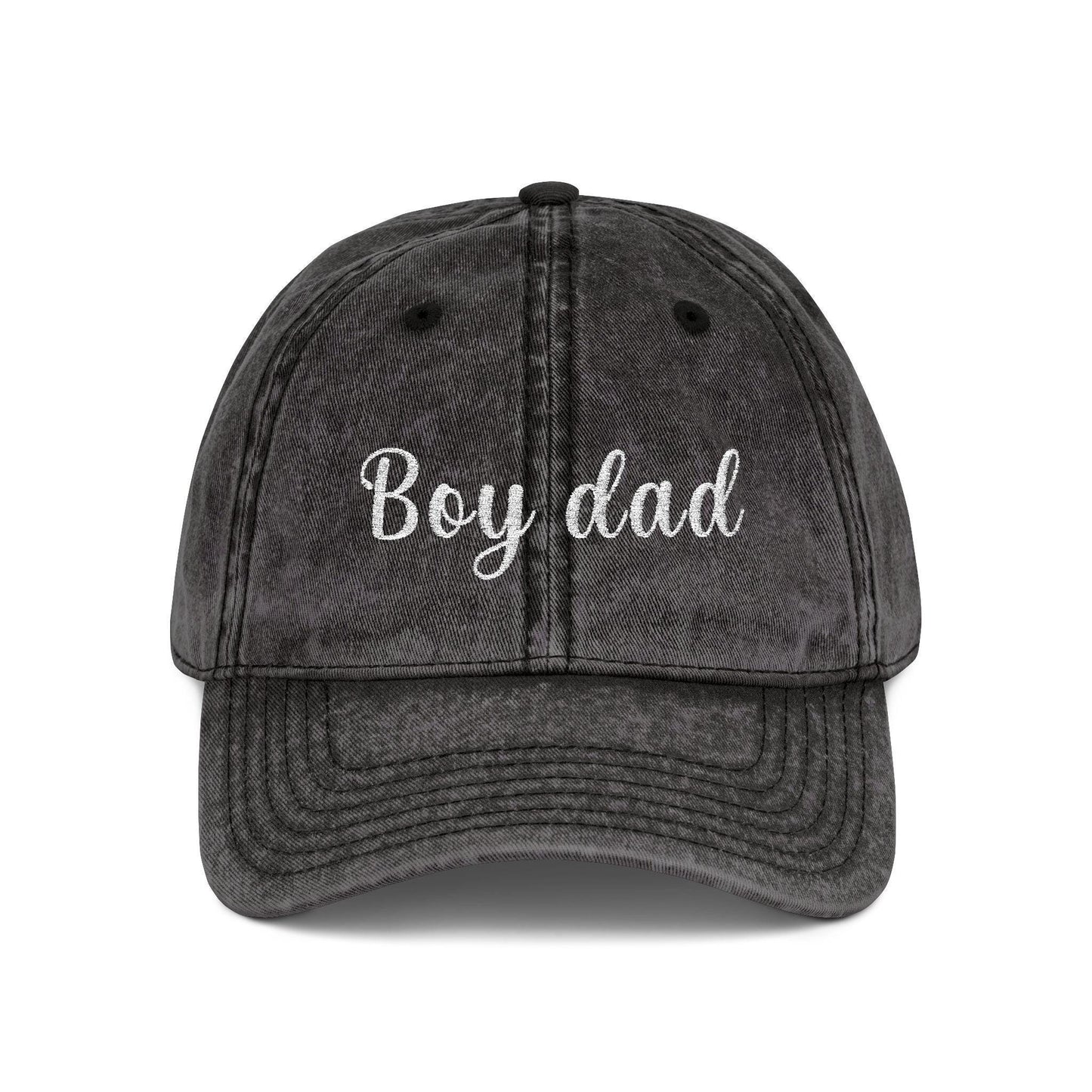 Boy Dad Vintage Cap | Embroidered Dad Hat | Gift for Dad and Mom | Adjustable Cotton Baseball Cap | Mother’s & Father's Day - Christmas Gift