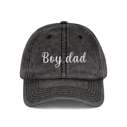 Boy Dad Vintage Cap | Embroidered Dad Hat | Gift for Dad and Mom | Adjustable Cotton Baseball Cap | Mother’s & Father's Day - Christmas Gift