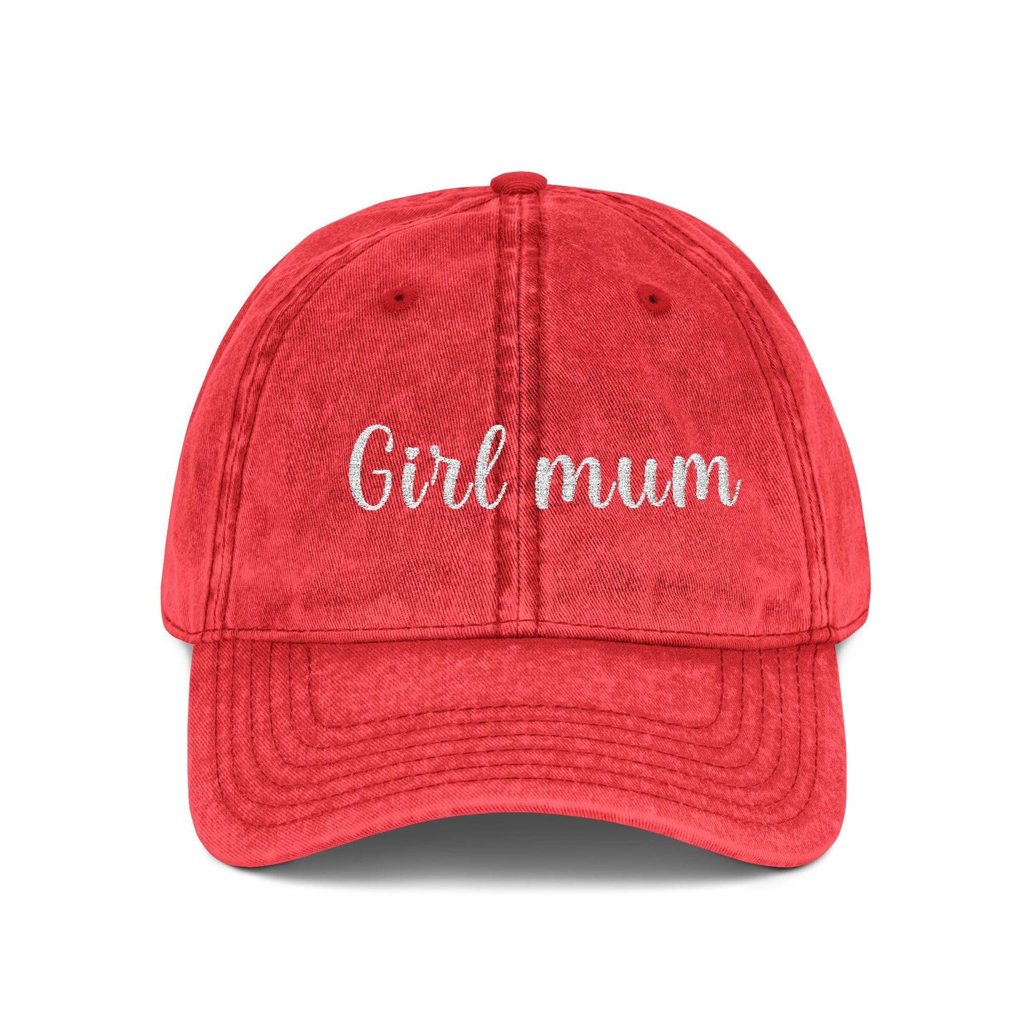 Girl Mum Vintage Cap | Embroidered Mom Hat | Gift for Girl Mom | Adjustable Cotton Baseball Cap | Mother’s Day & Christmas Gift Boy Mommy